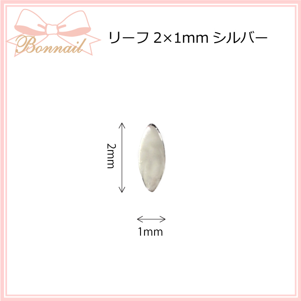 スタッズ リーフ2×1mmシルバー